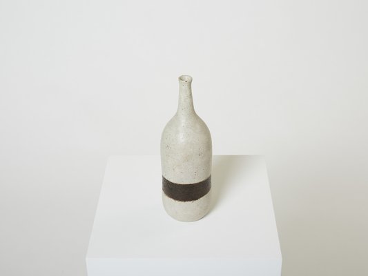 Beige Brown Glazed Stoneware Ceramic Vase from Bruno Gambone, 1970s-YJA-1401194