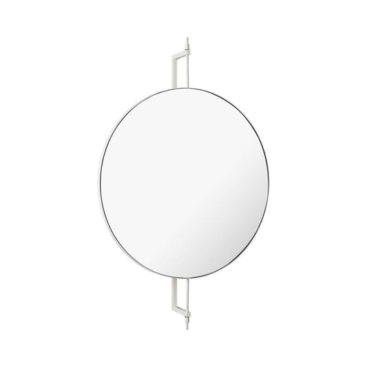 Beige Circle Rotating Mirror by Kristina Dam Studio