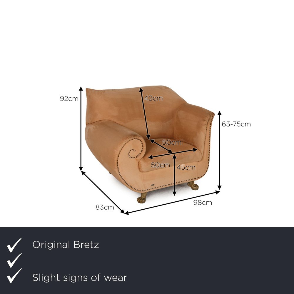 Beige Fabric Armchair by Bretz Gaudi