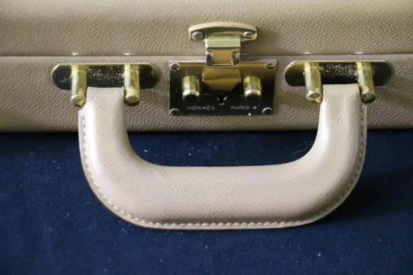 Beige Leather Briefcase from Hermès, 1990s-YF-1759552