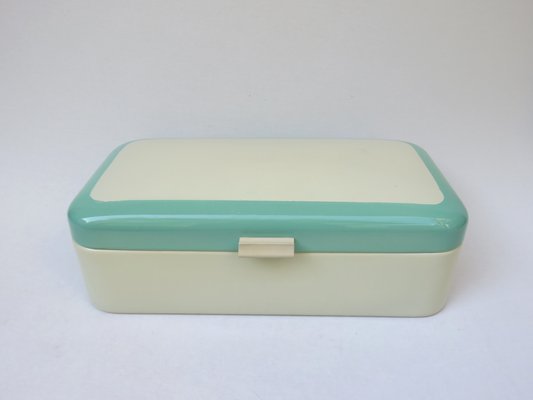 Beige & Mint Green Bread Box, 1950s-EY-1168222