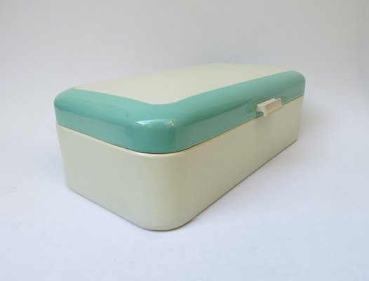 Beige & Mint Green Bread Box, 1950s-EY-1168222