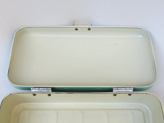 Beige & Mint Green Bread Box, 1950s-EY-1168222