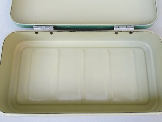 Beige & Mint Green Bread Box, 1950s-EY-1168222