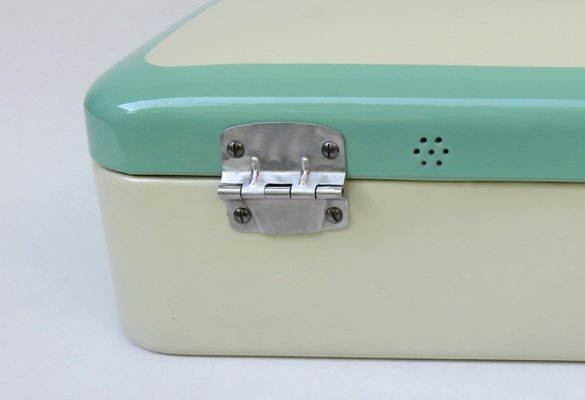 Beige & Mint Green Bread Box, 1950s-EY-1168222