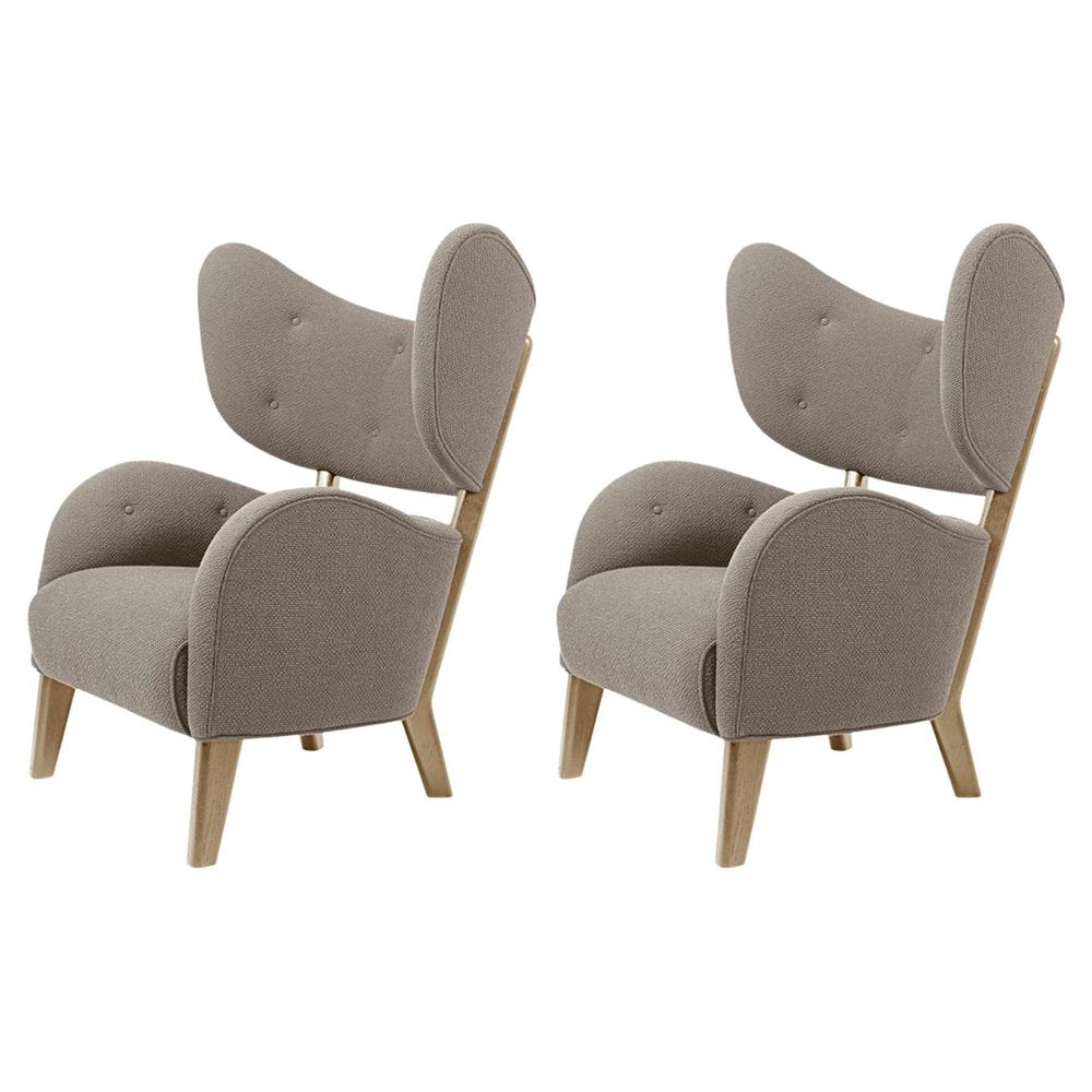 Beige Raf Simons Vidar 3 Natural Oak My Own Lounge Chairs by Lassen, Set of 2