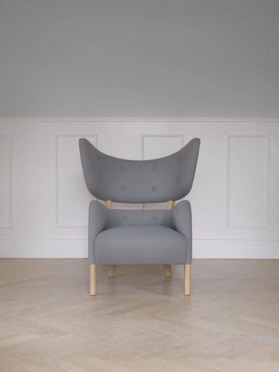 Beige Sahco Zero My Own Chair Lounge Chair in Smoked Oak by Mogens Lassen