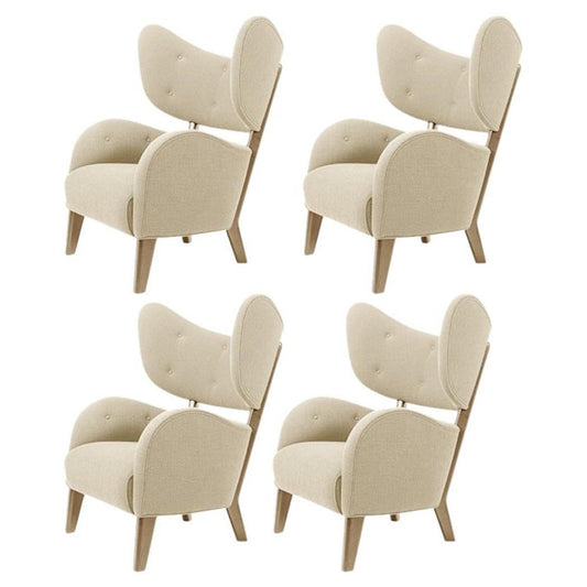 Beige Sahco Zero Natural Oak My Own Chair Lounge Chairs by Lassen, Set of 4