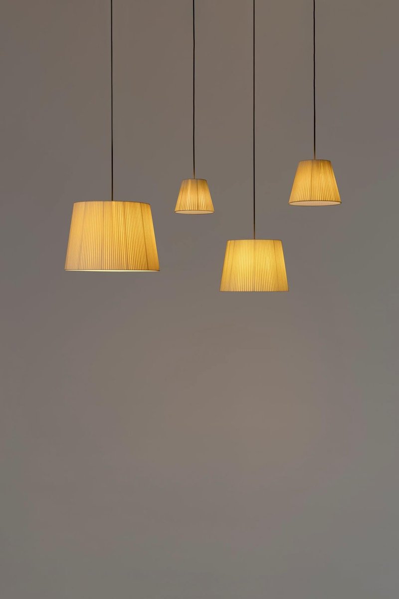 Beige Sísísí Cónicas Gt1 Pendant Lamp by Santa & Cole