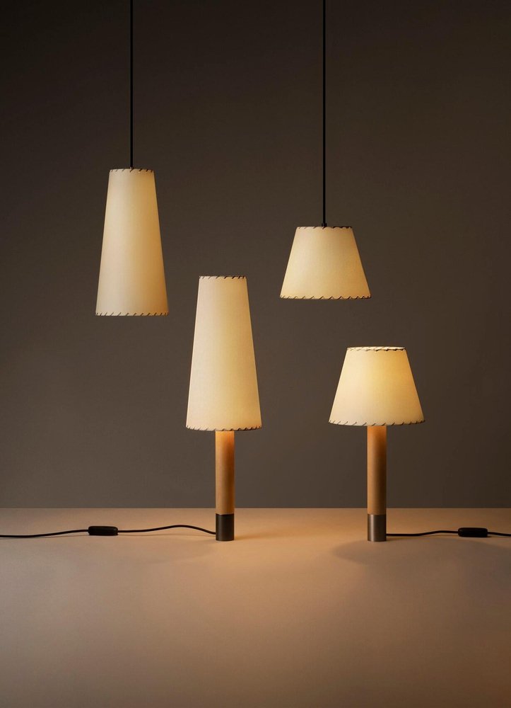 Beige Sísísí Cónicas MT1 Pendant Lamp by Santa & Cole