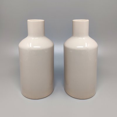 Beige Vases in Ceramic from Fratelli Brambilla, Italy, 1970s, Set of 2-QGR-1069055