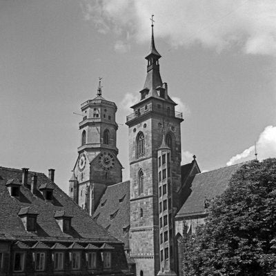 Belfries of Collegiate Church at Stuttgart, Germany, 1935-DYV-987249