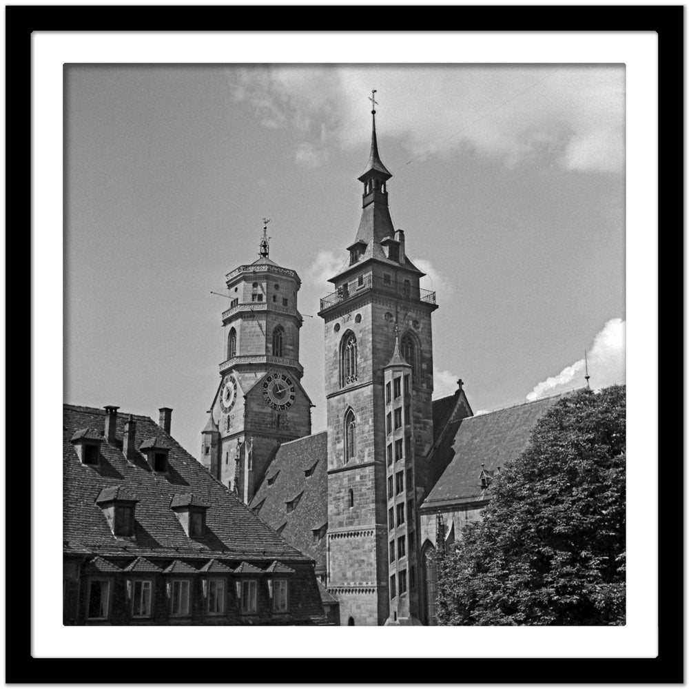 Belfries of Collegiate Church at Stuttgart, Germany, 1935