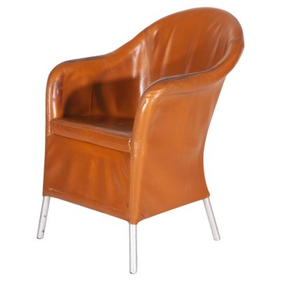 Belgian Armchair in Camel Leather from Durlet, 1980-KL-1406806