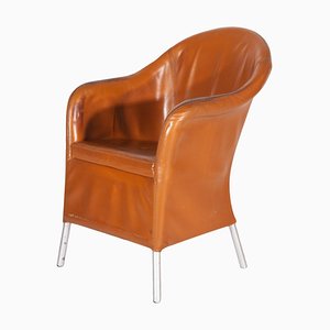 Belgian Armchair in Camel Leather from Durlet, 1980-KL-1406806