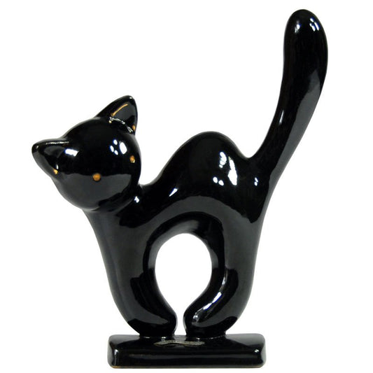 Belgian Art Deco Ceramic Cat Figurine, 1930s