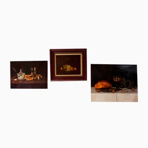 Belgian Artist, Still Life, 1983, Oil on Canvas Paintings, Set of 3-EA-1409125