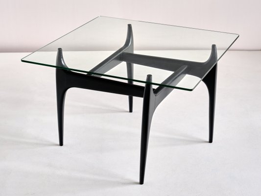 Belgian Black Lacquered Wood Coffee Table by Jos de Mey for Luxus, 1957-FMT-875912