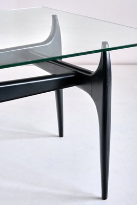 Belgian Black Lacquered Wood Coffee Table by Jos de Mey for Luxus, 1957-FMT-875912