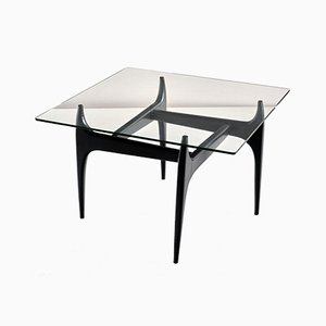 Belgian Black Lacquered Wood Coffee Table by Jos de Mey for Luxus, 1957-FMT-875912