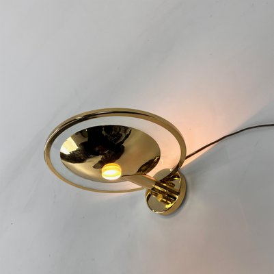 Belgian Brass and Glass Wall Lamp, 1970s-RMX-2019815