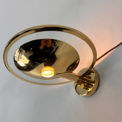 Belgian Brass and Glass Wall Lamp, 1970s-RMX-2019815