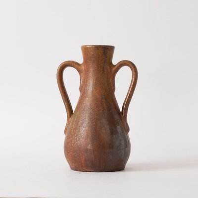 Belgian Brown Glazed Ceramic Vase by Pierre Biron, 1930s-IXK-1080262