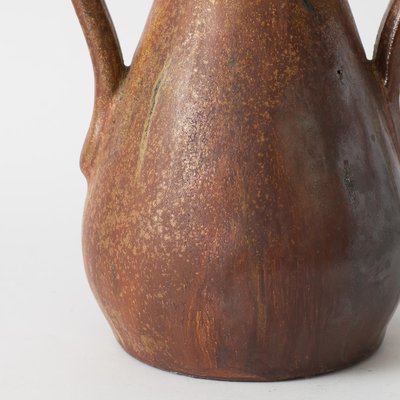 Belgian Brown Glazed Ceramic Vase by Pierre Biron, 1930s-IXK-1080262