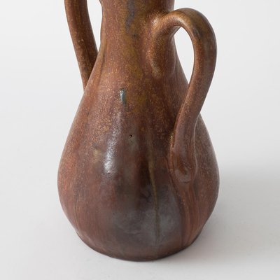 Belgian Brown Glazed Ceramic Vase by Pierre Biron, 1930s-IXK-1080262