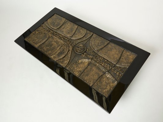 Belgian Brutalist Ceramic Lacquer Coffee Table by Pia Manu, 1970s-YJA-1254211