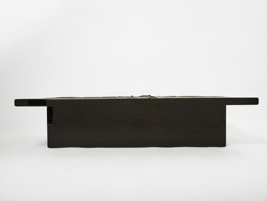 Belgian Brutalist Ceramic Lacquer Coffee Table by Pia Manu, 1970s-YJA-1254211