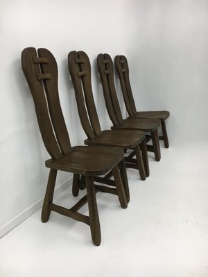 Belgian Brutalist Dining Chairs from De Puydt, 1970s, Set of 4-BGP-934895