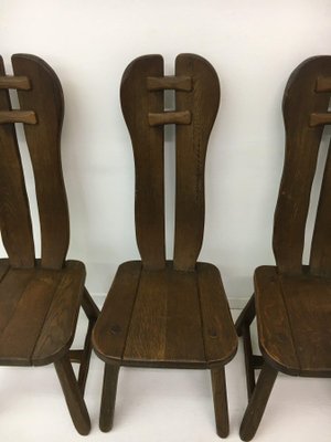 Belgian Brutalist Dining Chairs from De Puydt, 1970s, Set of 4-BGP-934895