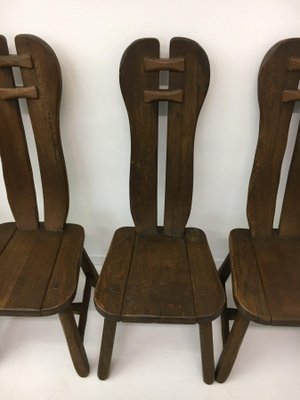 Belgian Brutalist Dining Chairs from De Puydt, 1970s, Set of 4-BGP-934895