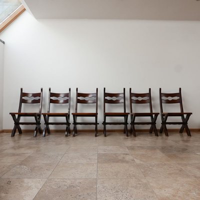 Belgian Brutalist Dining Chairs, Set of 6-JRP-899667