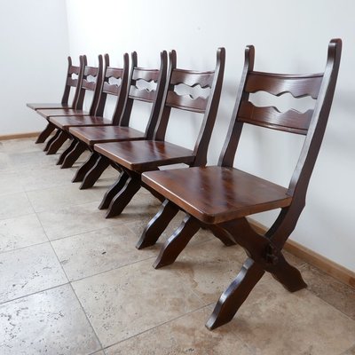 Belgian Brutalist Dining Chairs, Set of 6-JRP-899667