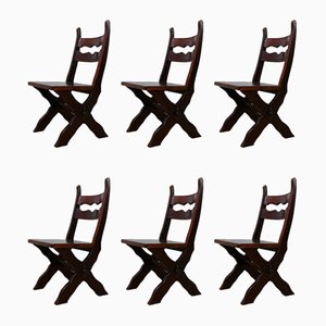 Belgian Brutalist Dining Chairs, Set of 6-JRP-899667