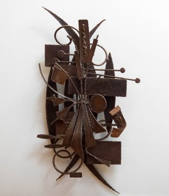 Belgian Brutalist Metal Welder Wall Art Sculpture, 1960s-JE-1738695