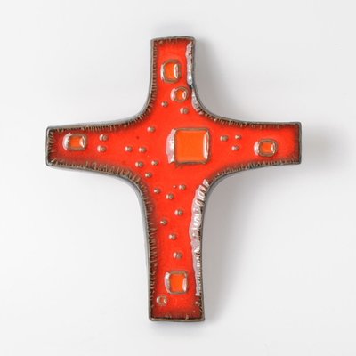 Belgian Ceramic Cross from Perignem, 1960s-IXK-937637