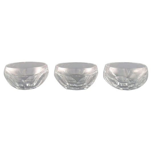 Belgian Crystal Glass Lalaing Rinsing Bowls from Val St. Lambert, Set of 3