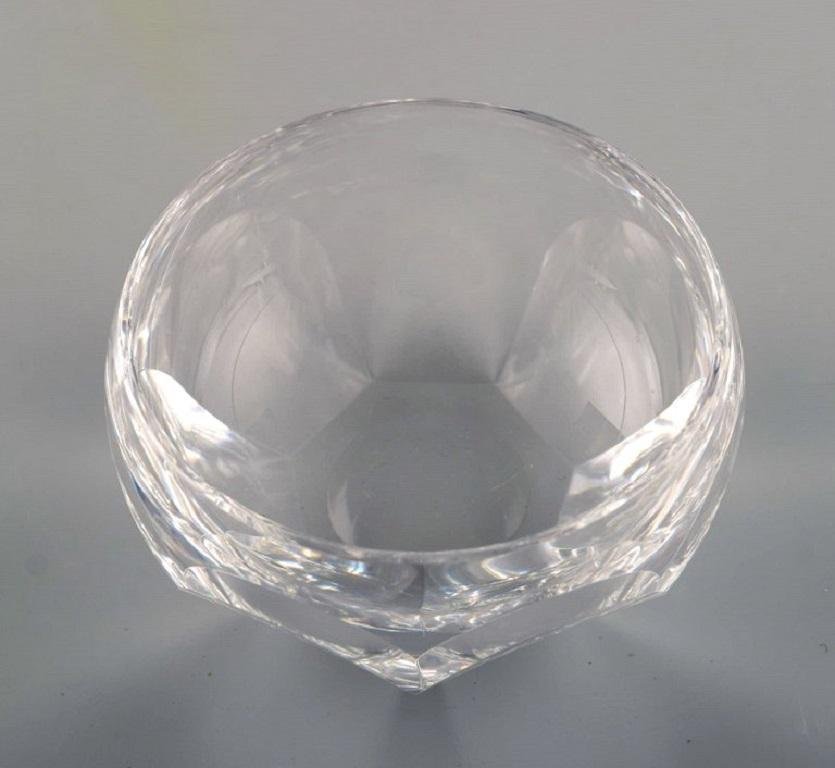 Belgian Crystal Glass Lalaing Rinsing Bowls from Val St. Lambert, Set of 3