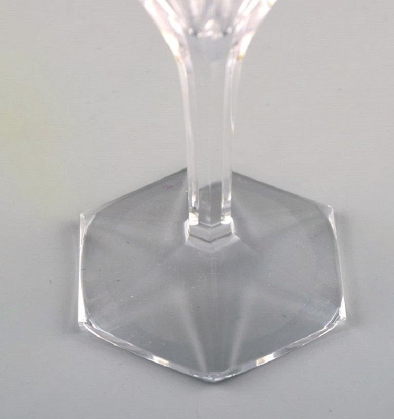 Belgian Crystal Glass White Wine Glasses by Legagneux for Val St. Lambert, Set of 8