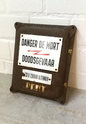 Belgian Enamel Danger Sign, 1930s-FW-587457