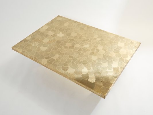 Belgian Etched Brass Coffee Table by Christian Krekels, 1970s-YJA-1361378