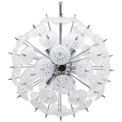 Belgian Floral Starburst Sputnik Chandelier from Val Saint Lambert, 1969-KL-620480