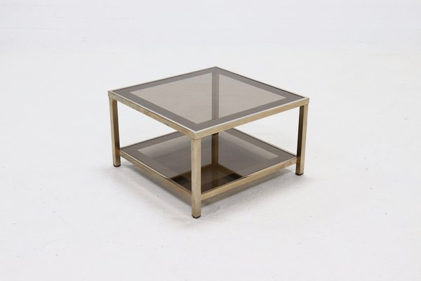 Belgian Gold-Plated Coffee Table from Belgo Chrome / Dewulf Selection, 1970s-VV-1713095