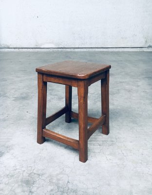 Belgian Hand Crafted Wooden Stools, 1940s, Set of 2-RQV-2033207