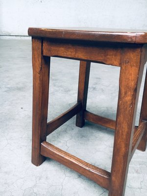 Belgian Hand Crafted Wooden Stools, 1940s, Set of 2-RQV-2033207