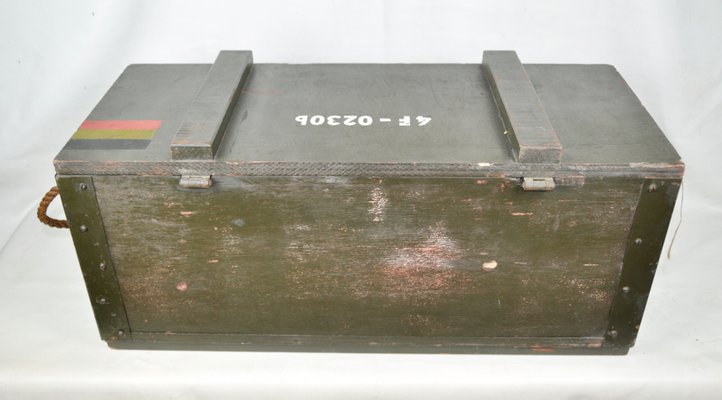 Belgian Military Wooden Box, 1960s-ROJ-550894