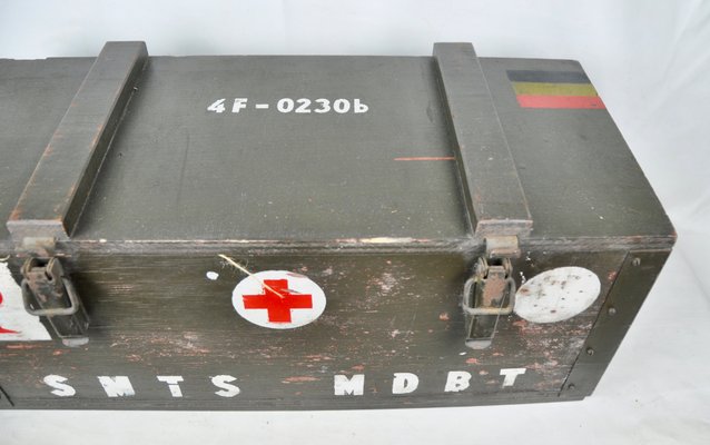 Belgian Military Wooden Box, 1960s-ROJ-550894